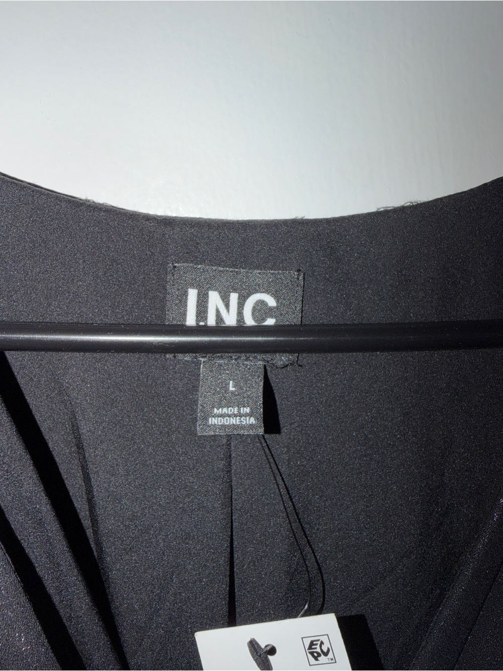 INC International Concepts Black Metallic Pleated Wrap Dress - Picture 5 of 7